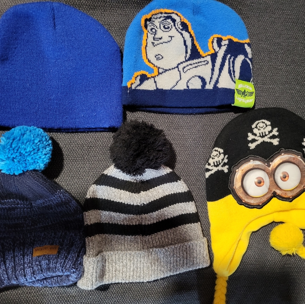 5 pack lot of Boys Beanies for Winter